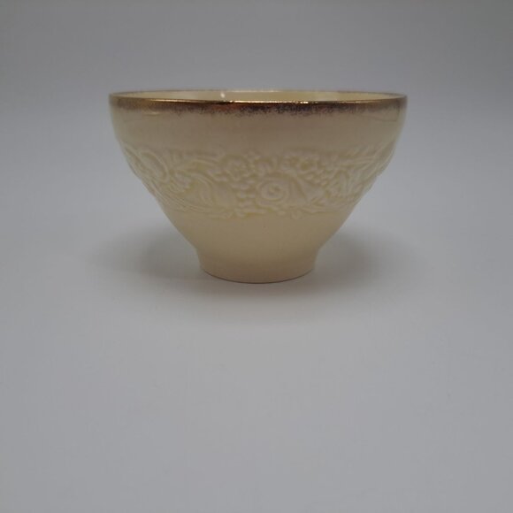 Crown Ducal Florentine Bone China Multicolor Floral Interior Embossed Gilt Band - Picture 10 of 13